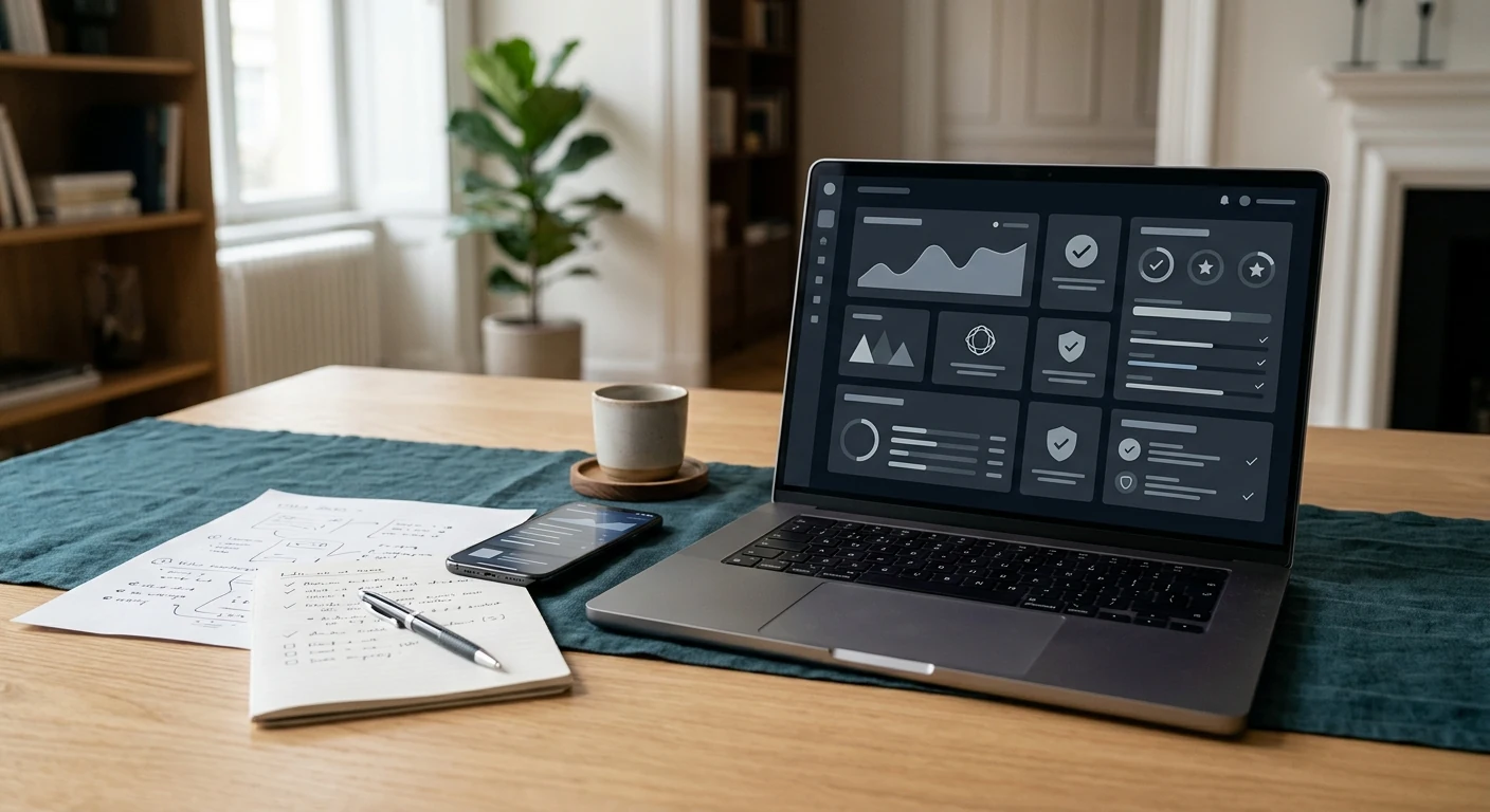 Editorial illustration of a laptop and phone used to compare casino evidence